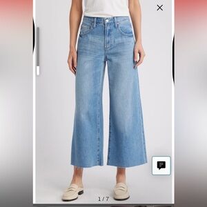 PISTOLA Jadyn Raw Hem Crop Wide Leg Jeans Sz 28